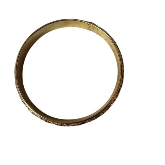 Vintage Gold-Tone Filigree Bangle Bracelet - Picture 2 of 4